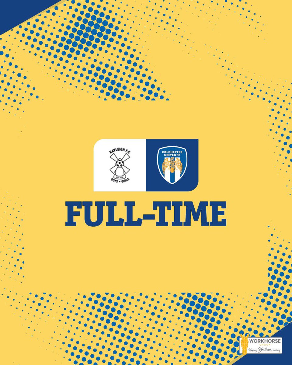 Full time here in Rayleigh and it’s a convincing 7-0 win for Col U!

⚽️⚽️⚽️ Greenleaf
⚽️ Ager
⚽️ Gamble 
⚽️ Newstead 
⚽️ Jenkins

#CUWFC | #WeAreUnited | #ColU