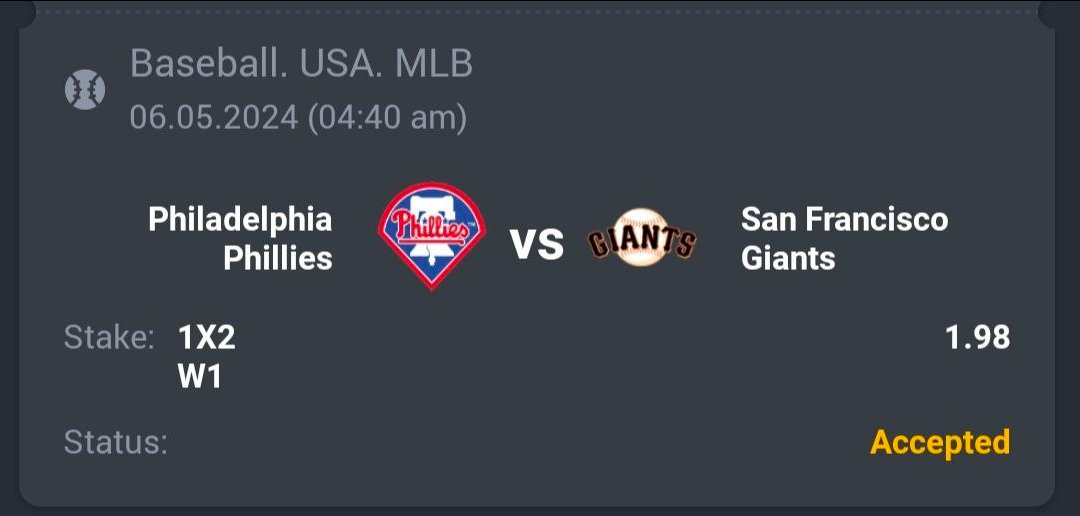 Baseball - MLB

⚾ Philadelphia Phillies ML
🔖 1.98
💵 10 Units

#GamblingTwitter #SportsBetting #TeamParieur #SportsPicks #Betting #A3RBET #FreePicks #SportsBettor

#MLB #MLBPicks #MLBTwitter #Baseball #RingTheBell #SanFranciscoGiants #SFGiants

Like + RT