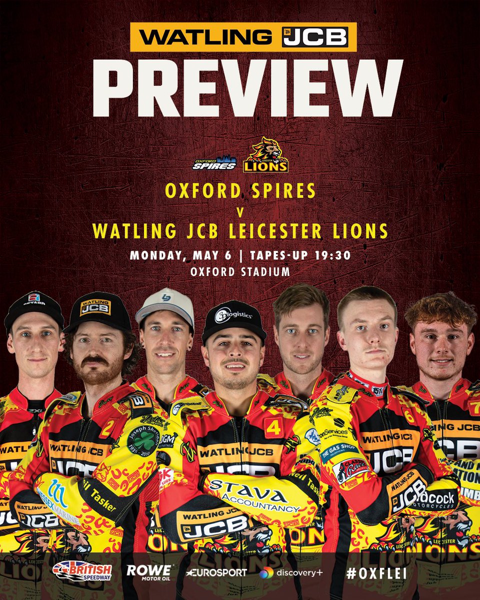 🔜 𝙋𝙍𝙀𝙑𝙄𝙀𝙒

WE begin a busy week of away matches when they head to Oxford in the ROWE Motor Oil Premiership on Bank Holiday Monday (7.30pm).

Full details 👉 leicesterspeedway.com/News/Details/2…

🦁 #LionsRoar | #BritishSpeedway