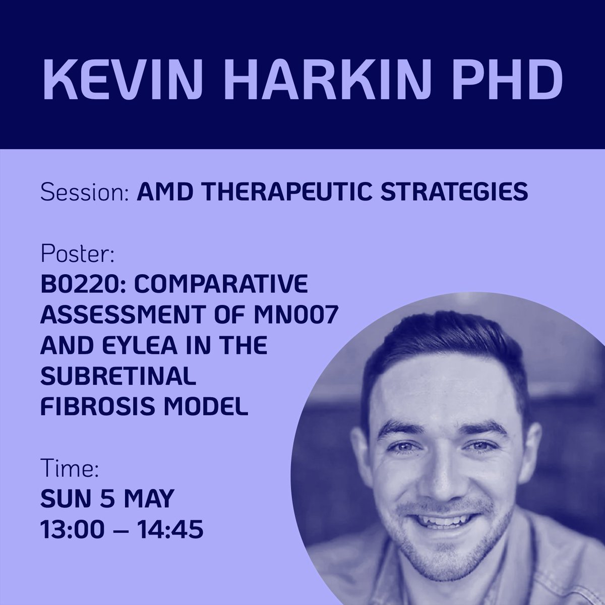 🔬Excited for #ARVO2024 Day 1! 

Join us at Poster B0220 where Dr. Kevin Harkin will present our validation of the subretinal fibrosis model, an exciting model for fibrosis in nAMD. Visit from 13:00-14:45 to learn more. See you there! #VisionResearch #Preclinical #Collaboration