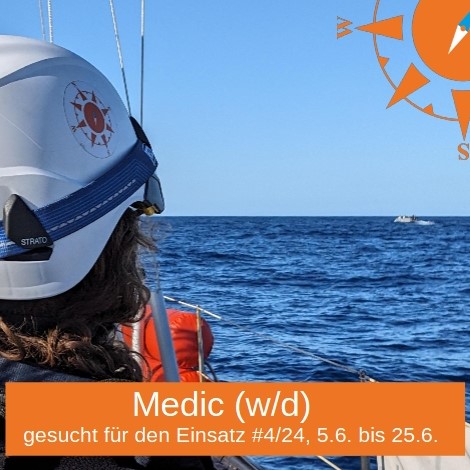 Dringend MEDIC (w/d) gesucht für Einsatz #4/24 (5.-25.06.2024) - melde dich direkt bei crewing@compass-collective.org #searescue #civilfleet #leavenoonebehind