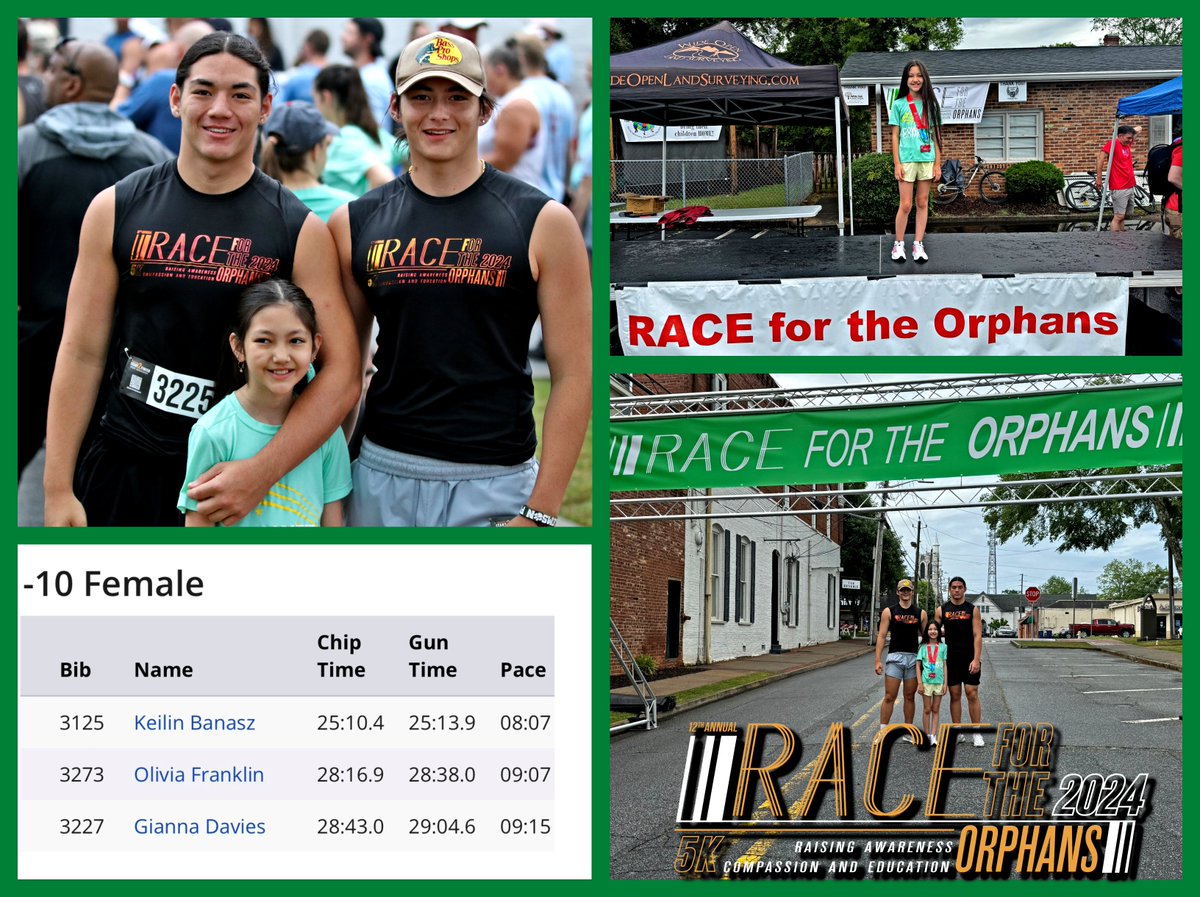 Great #5K event @RACE4theorphans in #Newnan! A lot of community support and had a great time with @BraxtynDavies and our sister, Gianna! Learn More 🔗racefortheorphans.org 🥉Gianna earned a spot on the podium with 3rd place in her 3rd #5k! Congrats G!