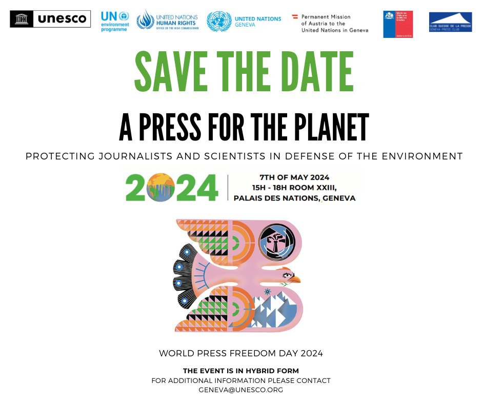 Ensuring journalist & scientist safety is vital for a sustainable future. They are key in shaping public understanding of environmental issues & combatting disinformation. Join us at the event 'A Press for the Planet' to learn more. Attend in-person: ow.ly/CInU50RwsCN…
