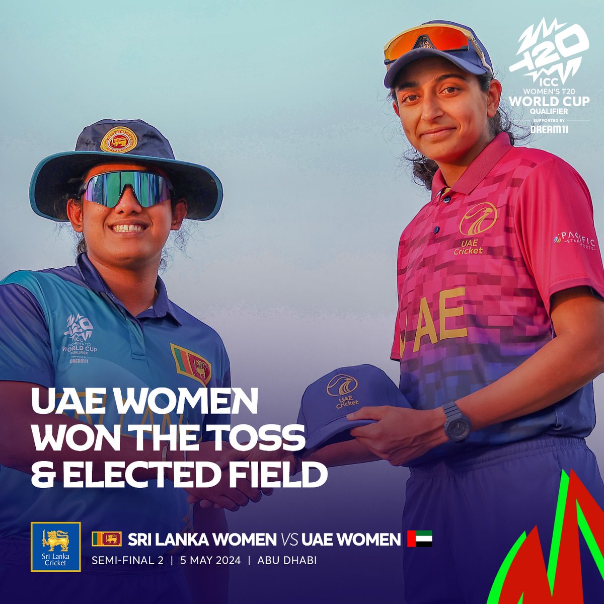 Semi-final | ICC Womens T20 World Cup Qualifier 

UAE won the toss and elected to field first.

#LionessesRoar #SLvUAE #T20qualifier