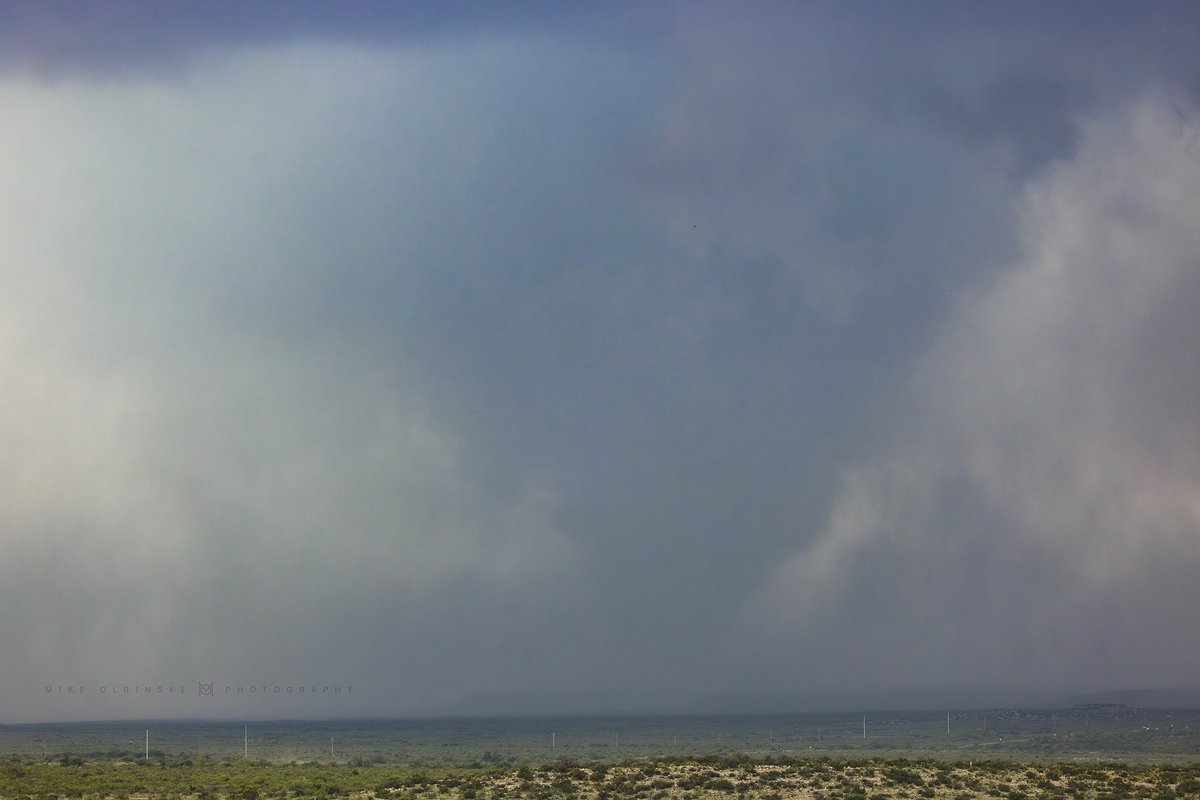 A 'dehazed' image of a large tornado southeast of Fort Stockton, TX yesterday. #txwx @NWSMidland