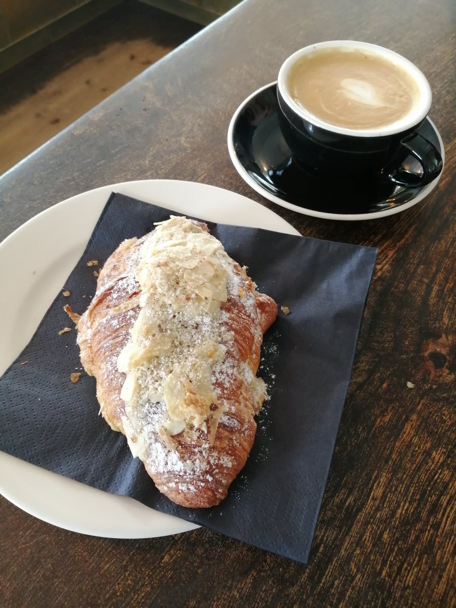 Had to be done, almond croissant and a cappuccino...