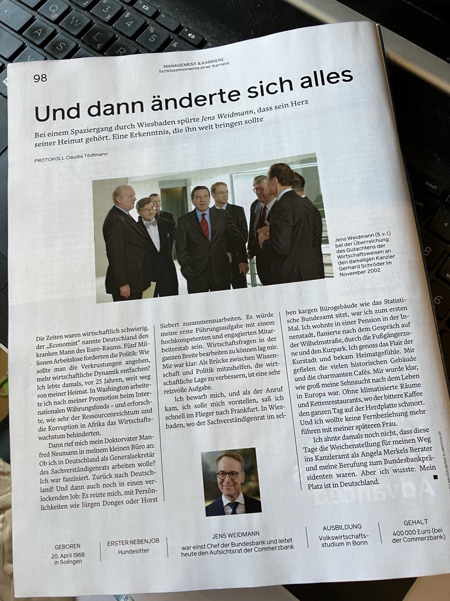 Jens Weidmann, Ex-Bundesbankpräsident und ⁦@commerzbank⁩-Aufsichtsratschef Jens Weidmann erzählte mir vom Wendepunkt seiner Karriere ⁦@wiwo⁩ #Unddannändertesichalles