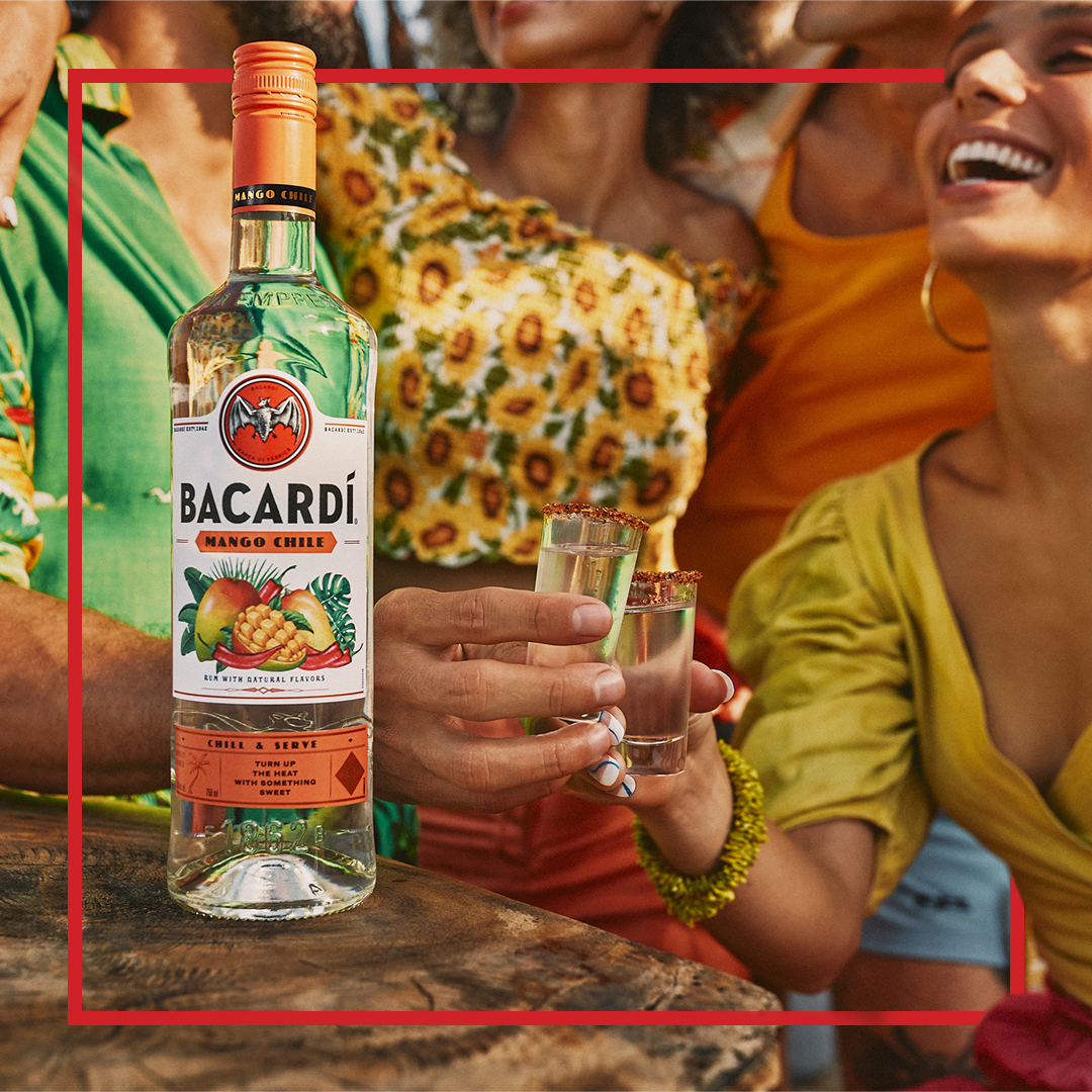 Kick off your favorite holiday with your new favorite cocktail. Try a Heat so Sweet: 1 ½ parts BACARDÍ Mango Chile Tajin rim Serve chilled with a tajin rim #BACARDI #DoWhatMovesYou #CincoDeMayo