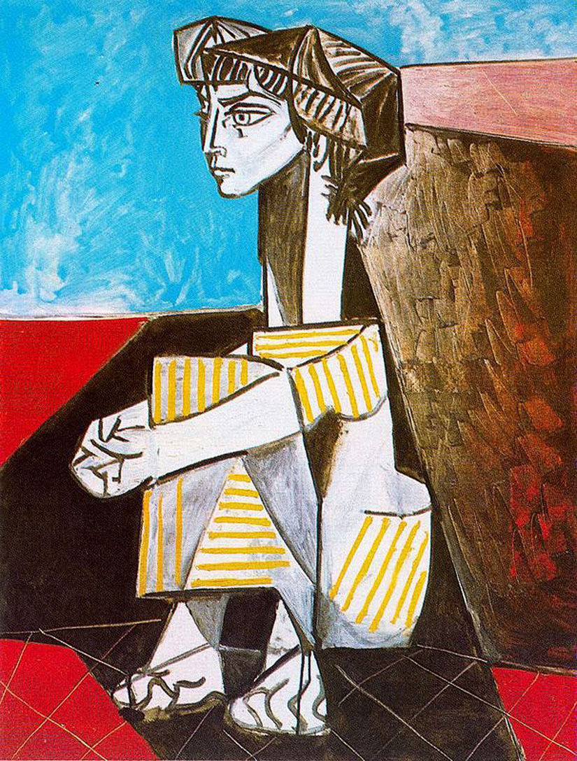 Portrait of Jacqueline Roque with her hands crossed, 1954 Get more Picasso 🍒 linktr.ee/picasso_artbot