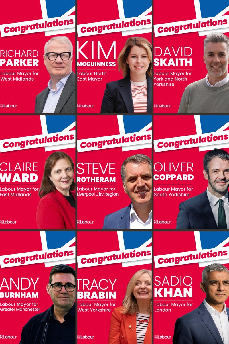 #Labour Mayors now run: London, Manchester, Liverpool, West Midlands, East Midlands, South Yorkshire, West Yorkshire, York & North Yorkshire, North East, Cambridgeshire and Peterborough & West of England. The Tories run Tees Valley. RT this & Don't let the #Tories spin this!
