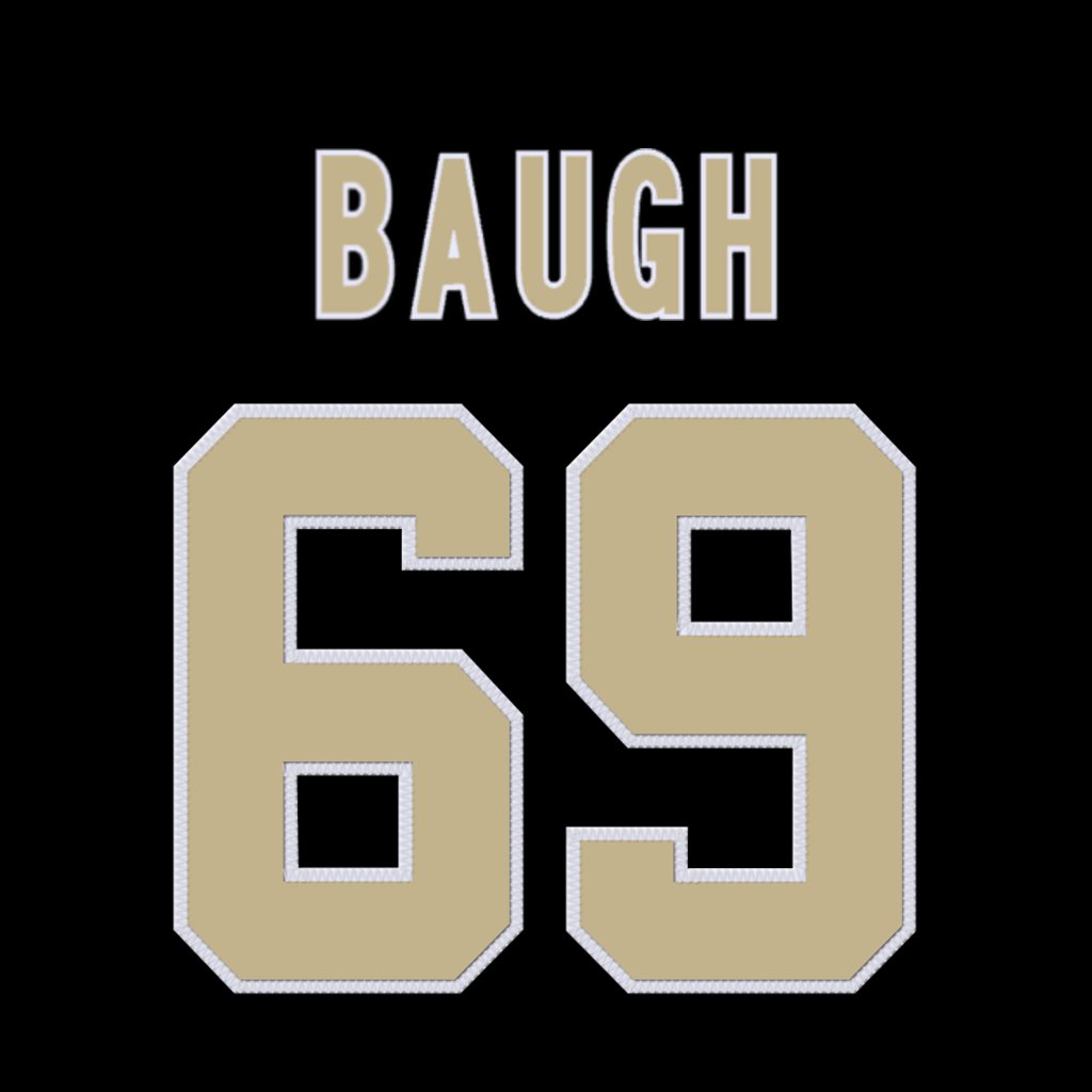 NFL Jersey Numbers (@nfl_jersey_num) on Twitter photo New Orleans Saints DL Kyler Baugh (<a href="/BaughKyler/">Kyler Baugh</a>) is wearing number 69. Last assigned to Billy Price. #Saints New Orleans Saints DL Kyler Baugh (<a href="/BaughKyler/">Kyler Baugh</a>) is wearing number 69. Last assigned to Billy Price. #Saints