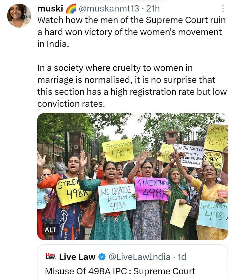 False 498A filing ruined many families and many lives. #MaleSuicide rates are high fromm all the time, but feminist not want the marriage institution to work in India & target to harm more men.

MRA saved few lives & try to get men voice to be heard bt same drama started by women