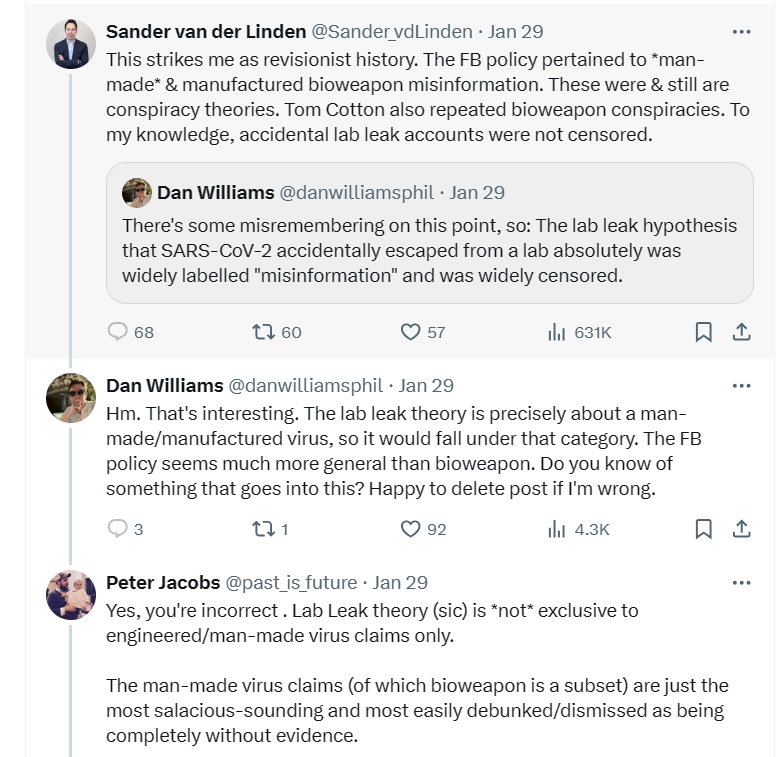 Remember when zoonati propagandists like @Sander_vdLinden & @past_is_future tried to gaslight & rewrite history falsely claiming Facebook didn't censor lab leak claims? It looks like Facebook did just that, and the clownish GOFR shills were attempting preemptive damage control!🤡