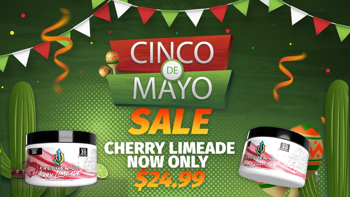 DrinkFreshenUp's tweet photo. 🚨🔥𝐅𝐈𝐑𝐄 𝐒𝐀𝐋𝐄 𝐀𝐋𝐄𝐑𝐓🔥🚨

Cherry Limeade (inspired by @Mitsukris)
is now ONLY $24.99! 🤯

Get it while it's hot only today!🥵

🎉Happy #CincoDeMayo2024 🎉
🛒https://t.co/MrzVBAJC2P https://t.co/ai9pUjBVej