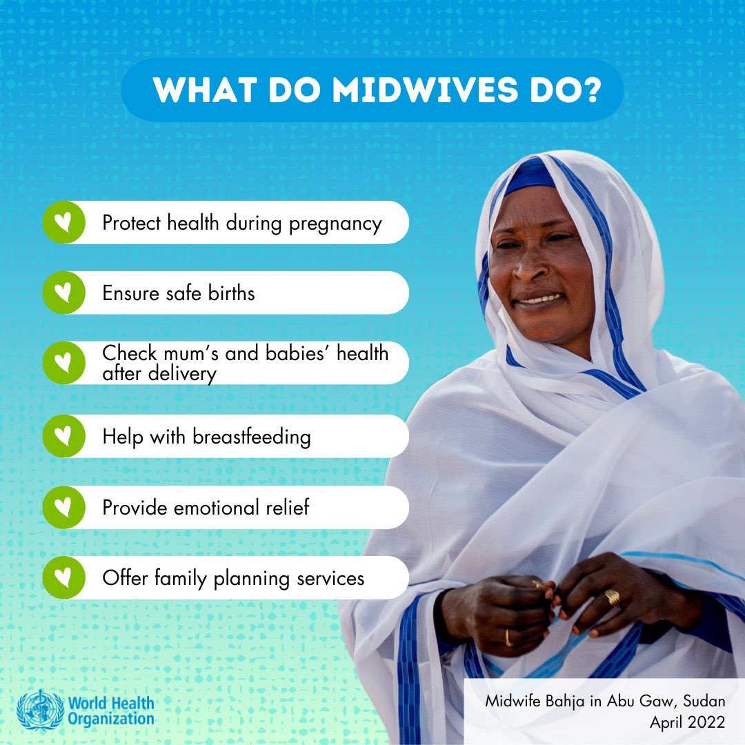 To all my colleagues in health care delivery, 

Join me in celebrating #InternationalMidwivesDay with our brothers and sisters. 

Your presence on the team makes our career more stable and advanced 💙.