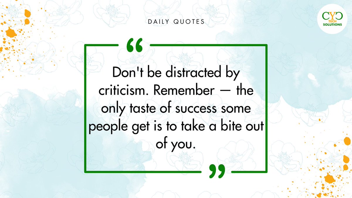 cyctechservices's tweet image. In this new week, focus and keep grinding. Leap above distractions and give in your best.

#cyctechsolution #quotes #quotesdaily #mondaymantra #success