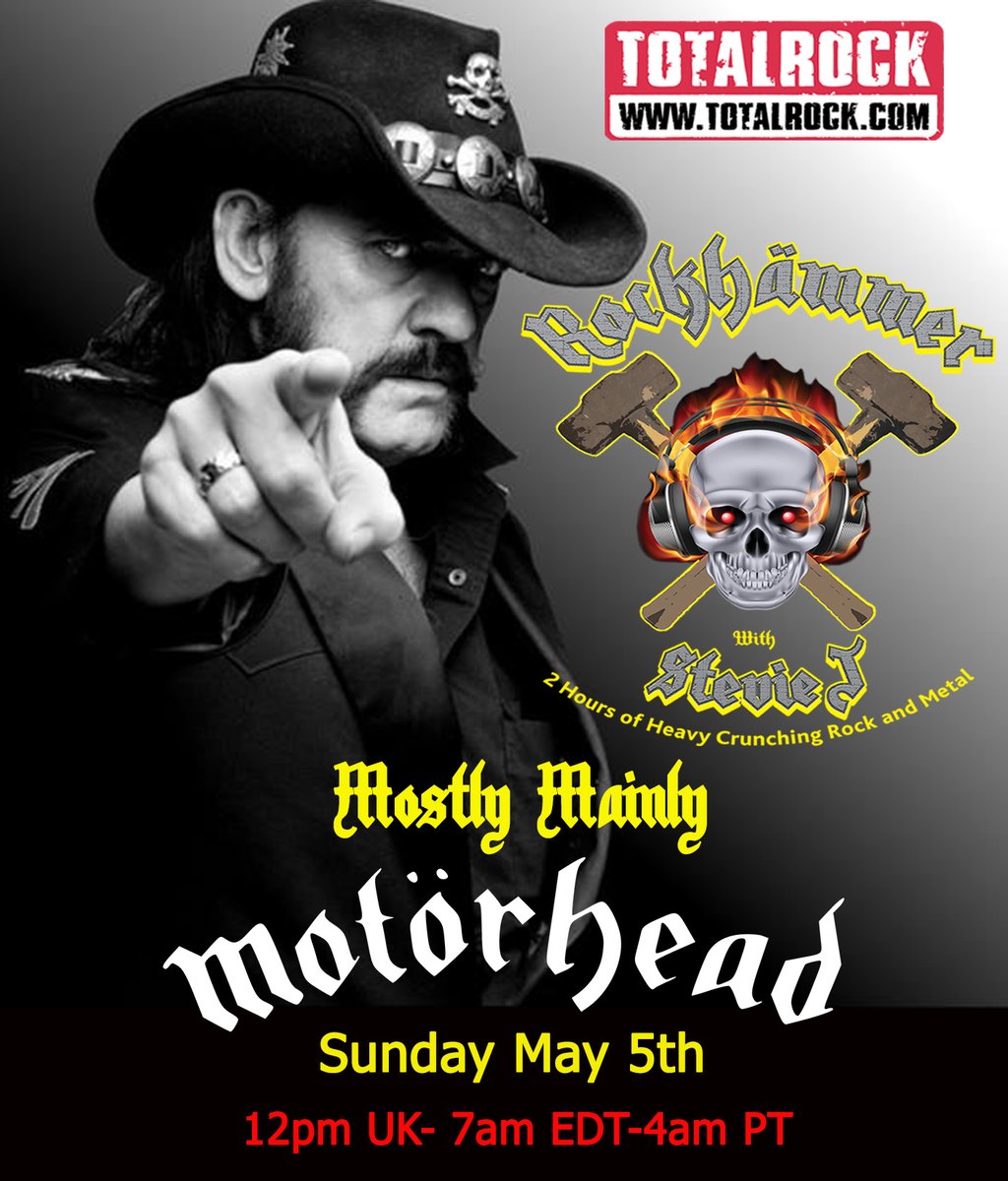 If you missed today's Mostly, Mainly @myMotorhead on @TotalRockOnline it's here for your heavy ears: mixcloud.com/RockhammerWith…