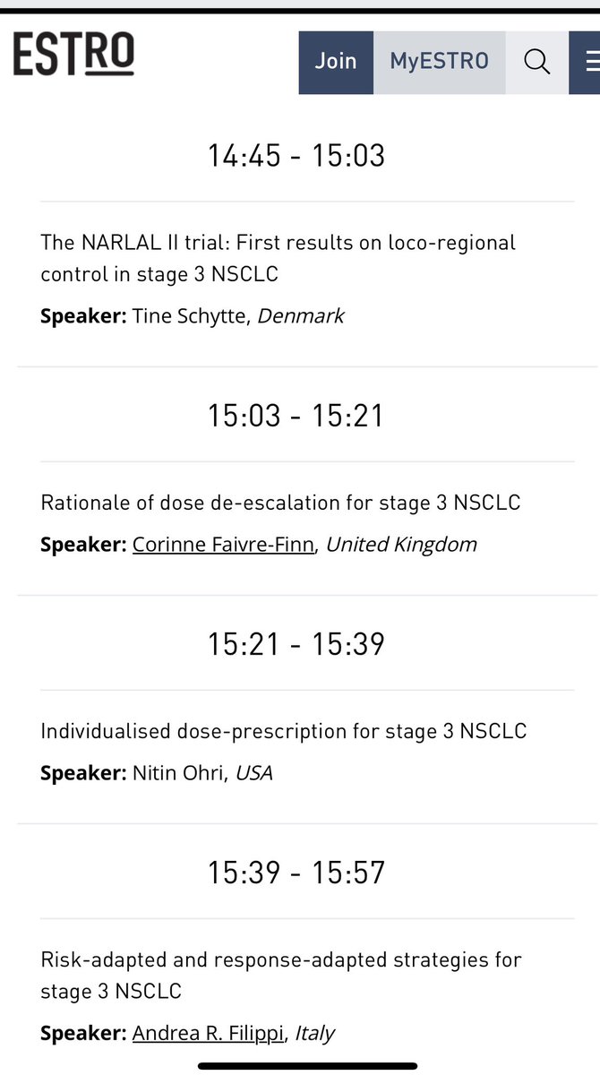 Honored to co-chair IASLC-ESTRO joined session with my friend Ben! Outstanding speakers debating RT escalation vs de-escalation in stage III NSLCL. Key: Individualized biology and novel technologies to guide RT dosage with reduced side affects. >1000 attendees @ESTRO_RT @IASLC