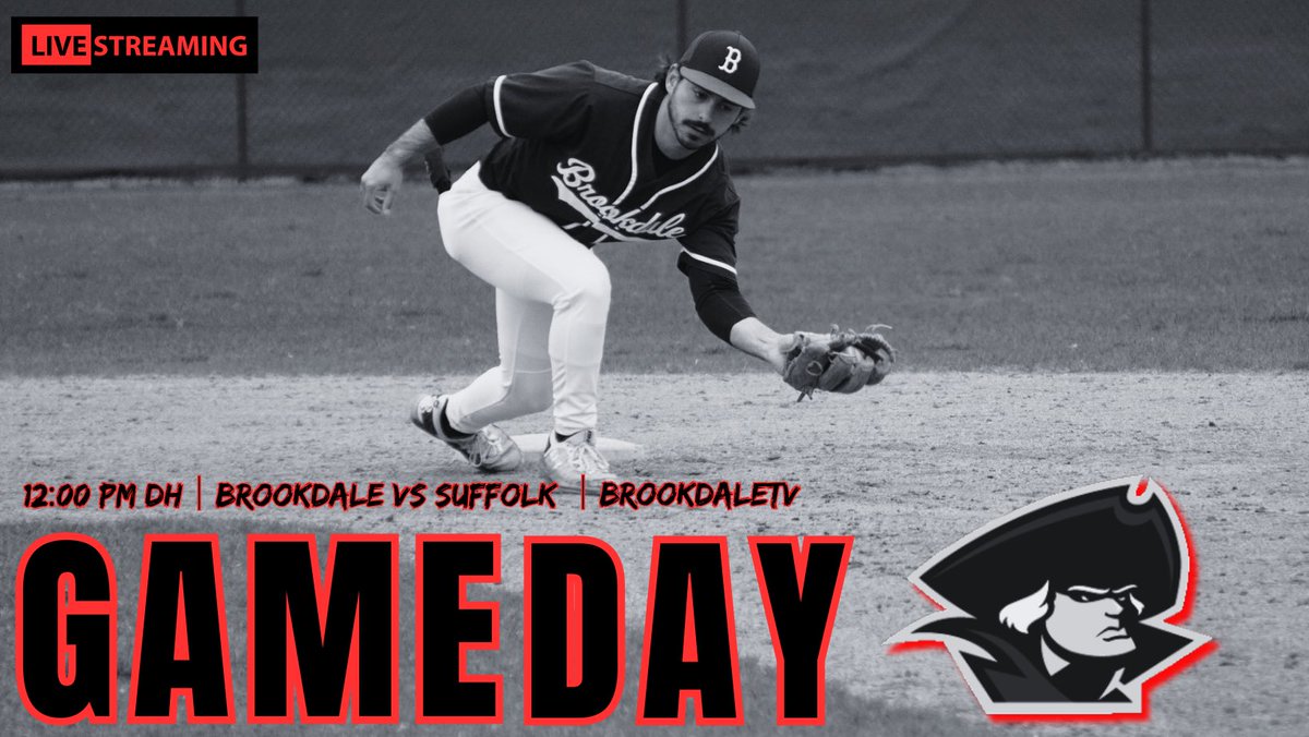 GAME DAY ❗️ Brookdale baseball is set to take on Suffolk CC in today’s double header match up… 🆚Suffolk ⌚️12:00 PM 📍Lincroft, NJ