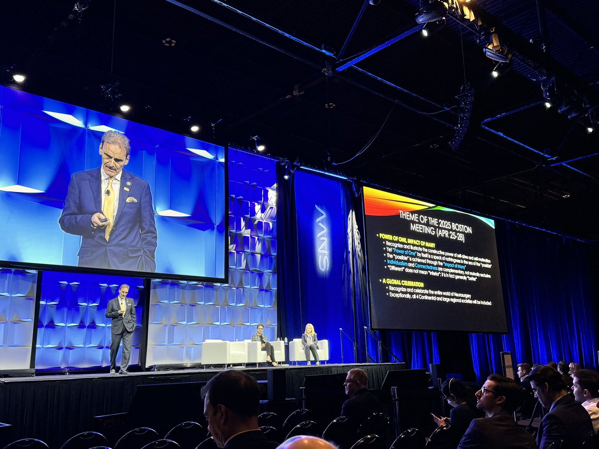 Congratulations to @jacquesmorcosmd next years AANS president discussing the inspiration of the upcoming year leading the AANS! Already looking forward to Boston in 2025! #AANS2024 @AANSNeuro