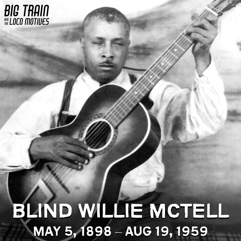 HEY LOCO FANS - Happy birthday to Blind Willie McTell!. A Piedmont blues singer and guitarist, he played with a fluid, syncopated fingerstyle guitar technique. #Blues #BluesMusic #BluesMusician #BluesGuitar #BigTrainBlues #BluesHistory #BlindWillieMcTell