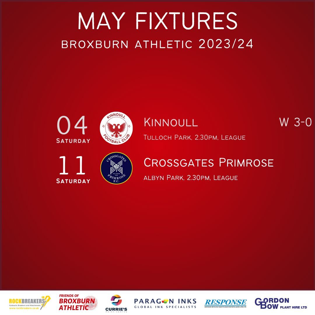 BroxburnAthFC's tweet image. It's the final league match of the season next weekend as Crossgates Primrose visit Albyn Park. We will also be presented with the East of Scotland Premier Division trophy after the match.