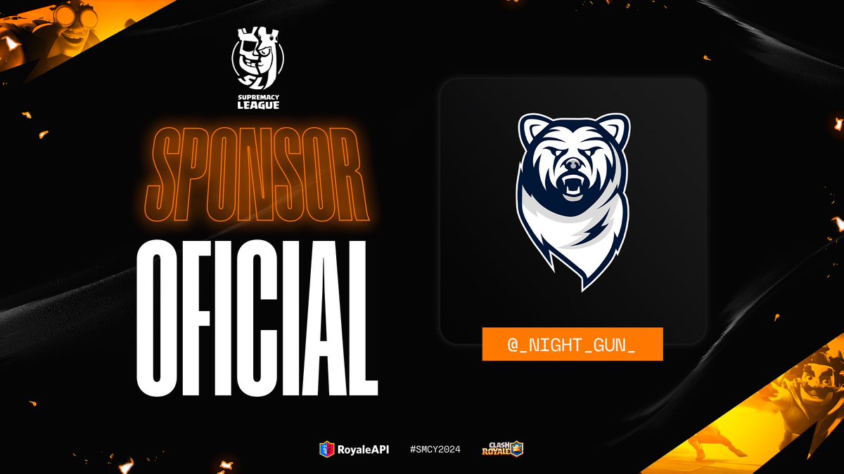 🟠 𝐎𝐅𝐅𝐈𝐂𝐈𝐀𝐋 𝐒𝐏𝐎𝐍𝐒𝐎𝐑 💸 Desde 🇫🇷, hace su aparición el CEO de @ColdBearEsport que vuelve a otra de nuestras ediciones a dar la sorpresa 💪🏻. Gracias y bienvenido a este proyecto @_Night_Gun_ 🤝🏻. #SMCY2024 #WeAreSL⚡️ #ClashRoyale