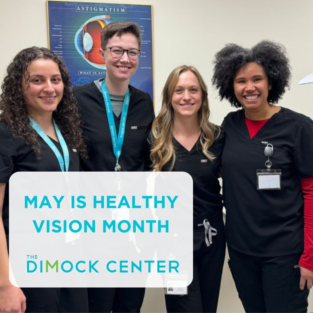 It’s #HealthyVisionMonth! 👓 Did you know Dimock offers comprehensive eye care to patients of all ages? Our newly renovated Eye Care Department provides routine eye exams, contact lens services, treatment for eye diseases, and urgent care. #EyeHealthEducation
