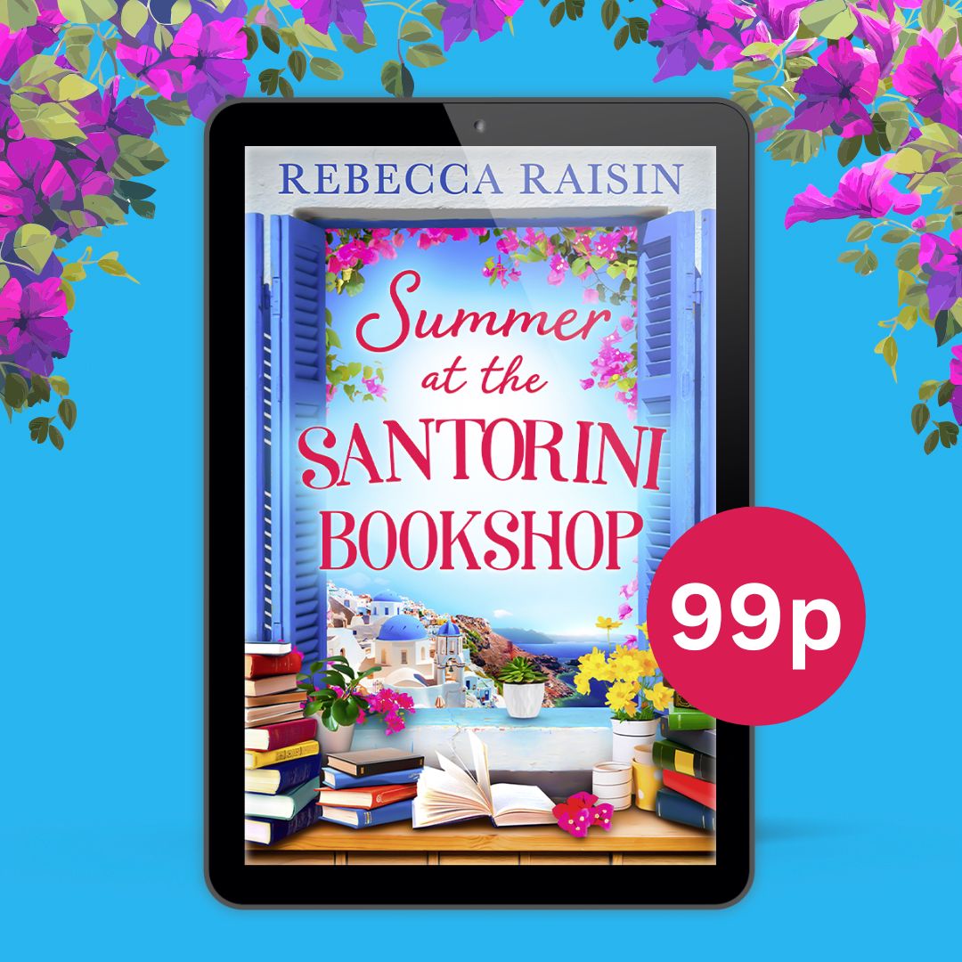 🌞 A Greek island holiday. 🌞 A fake-dating pact. 🌞 A chance at true love? Why not spend the long weekend reading #SummerAtTheSantoriniBookshop by @jaxandwillsmum - now only 99p in eBook! bit.ly/4doysOW