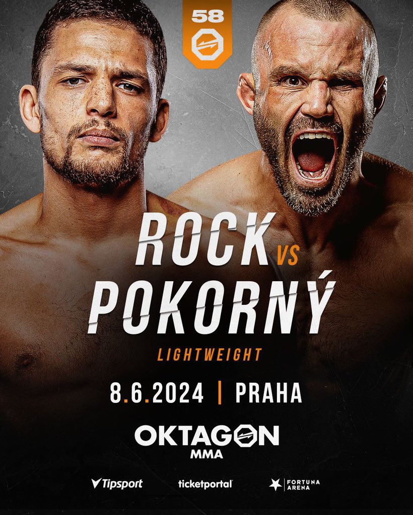 🚨 𝑮𝒓𝒖𝒅𝒈𝒆 𝑴𝒂𝒕𝒄𝒉! Shem Rock vs. Jaroslav Pokorný is back on 🔥 The two rivals will clash in Prague in front of 28,000 fans! 🤯 #OKTAGON #OKTAGON58 #OKTAGONMMA #MMA