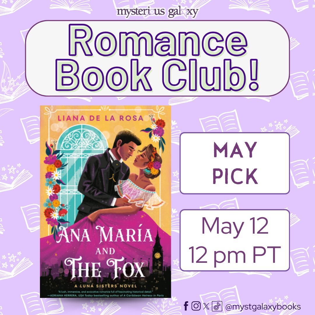 ✨ On Sunday, May 12, 2024, at 12 pm PT, join us both IN STORE and virtually, for our ROMANCE BOOK CLUB, reading ANA MARIA AND THE FOX by Liana De la Rosa! For more information regarding this event, please visit buff.ly/3kcZ76F