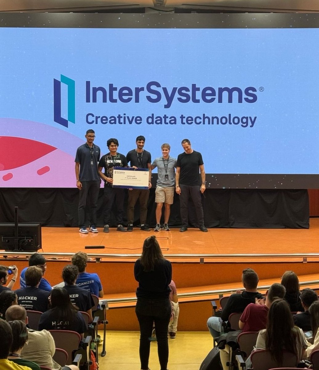 A big round of applause for WALL-M, 👏 the winners of the first prize of @InterSystems!