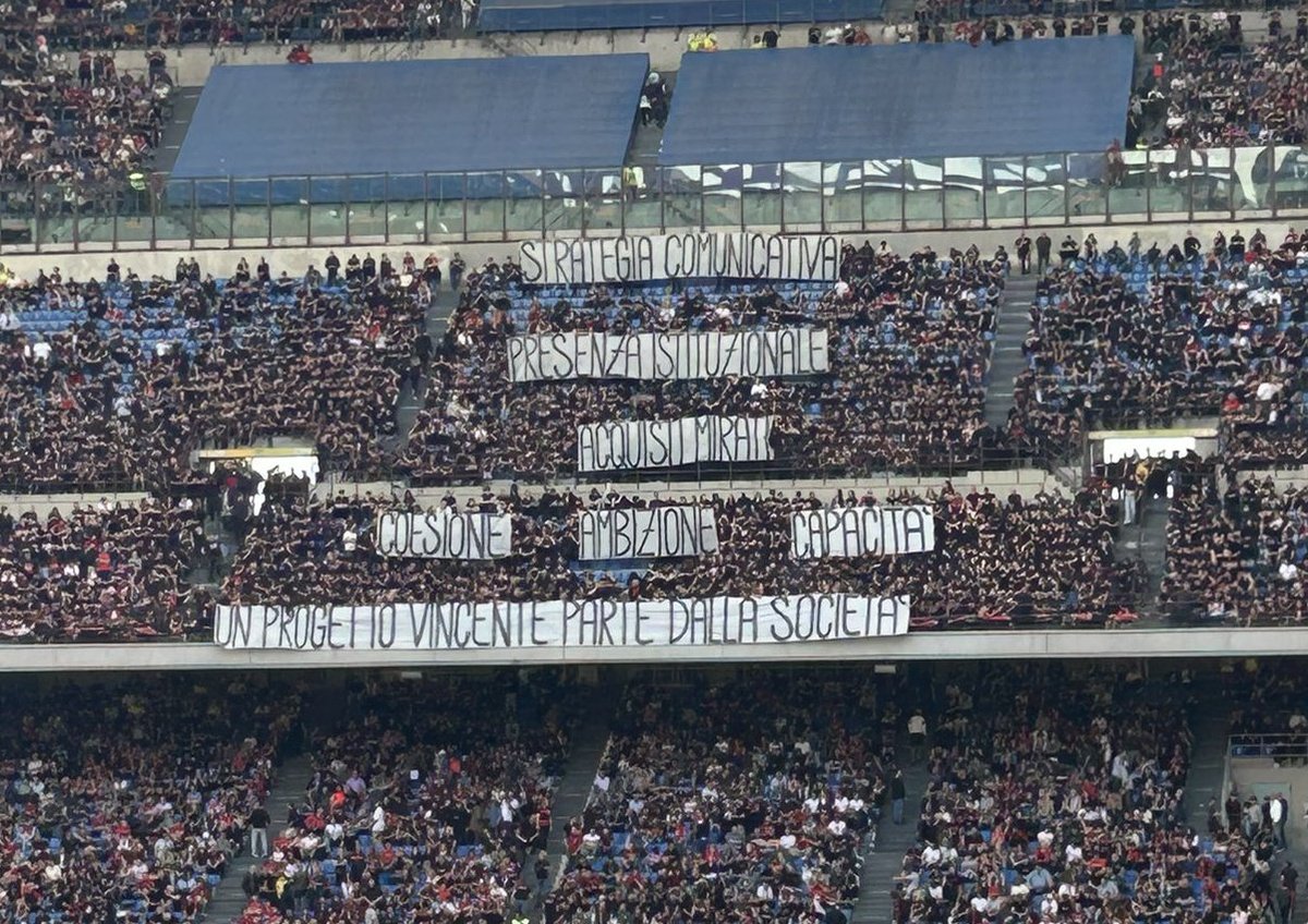 Curva Sud 🔴⚫ :             

              Strategia comunicativa
                Presenza istituzionale
                         Acquisti mirati
        Coesione  Ambizione  Capacitá
Un progetto vincente parte dalla societá