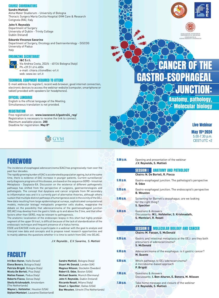 Gastro-esophageal junction cáncer - Free registration on: leanevent.it/gastro24_reg/