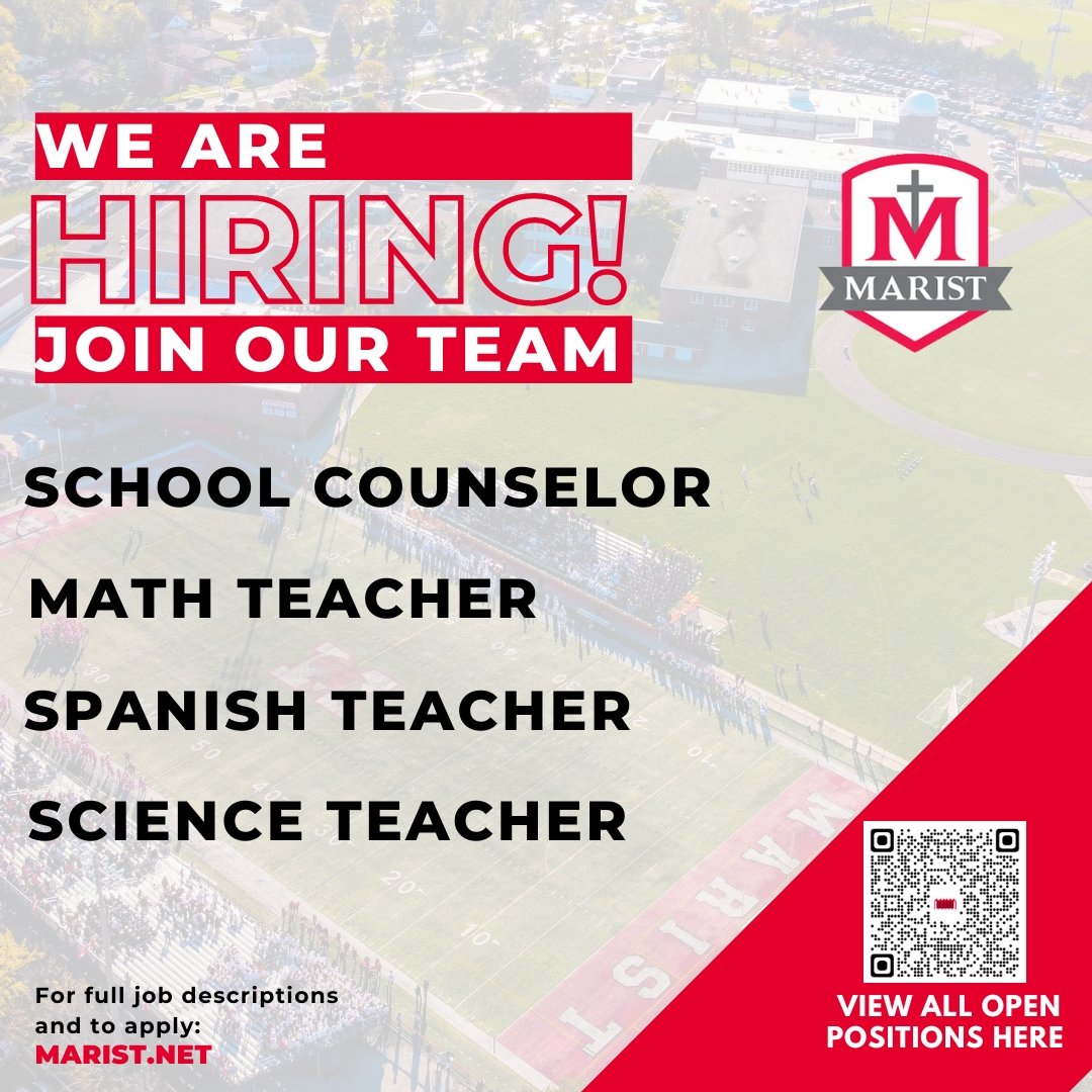 Join our team! We are currently hiring for the following positions for the 2024-25 school year: School Counselor (anticipated opening), Math Teacher, Spanish Teacher, and Science Teacher. Click here for all job descriptions and to apply: hubs.la/Q02w1H8Z0 #NowHiring