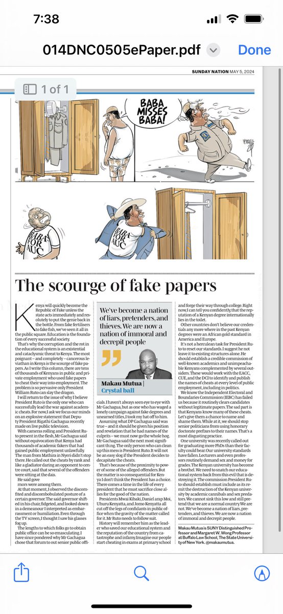 The Scourge of Fake Papers — nation.africa/kenya/blogs-op…