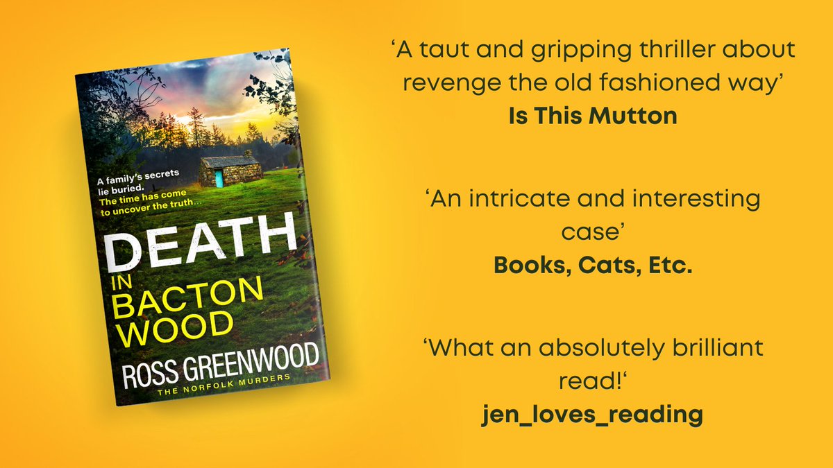 Thank you to @gail_h, @Books_Cats_Etc and jen_loves_reading for their recent reviews on the #DeathInBactonWood by @greenwoodross #blogtour Buy now ➡️ mybook.to/bactonwoodsoci…