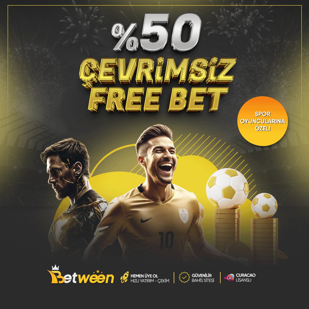 📣 BETWEEN'DE Kazanç Çok Kolay! 🎁 Yatırımının %50si Kadar Freebet İle Bahis Keyfini Yükselt ⏺️ Hemen Üye Olarak Ayrıcalıklar Dünyasındaki Yerini Al! BETWEEN Giriş 👉 cutt.ly/betweensosyal