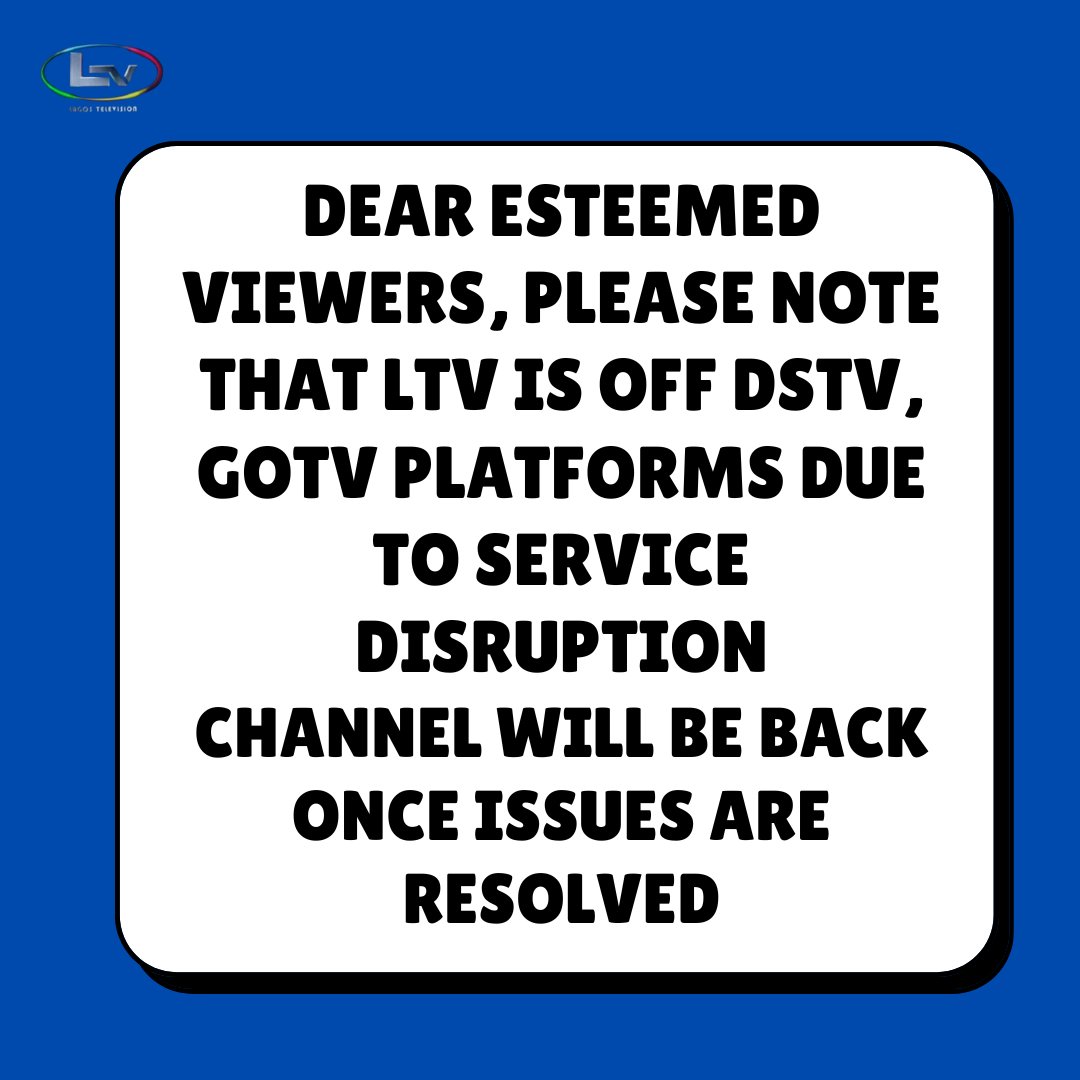 We genuinely apologize for any difficulty this has given you.

#lagostelevision
#voiceoflagos