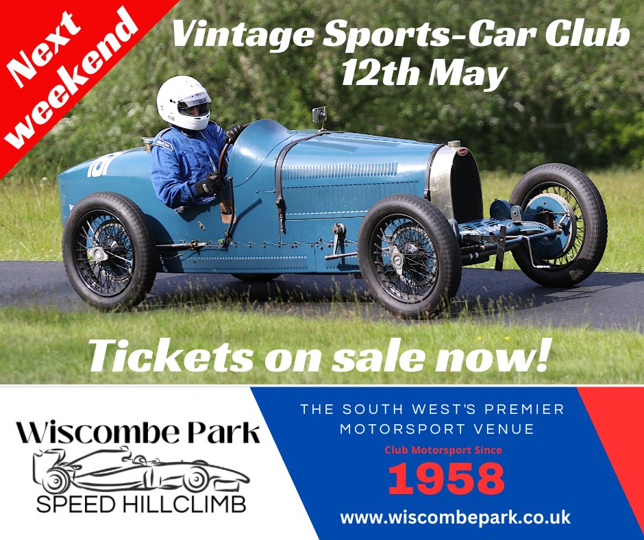 A week to go before the Vintage Sports-Car Club event - always one of the highlights of the Wiscombe Park season. Tickets at a discount are now available from our web site wiscombepark.co.uk/events
#wiscombepark #wiscombehillclimb #speedevent #speedhillclimb #hillclimb #motorsport