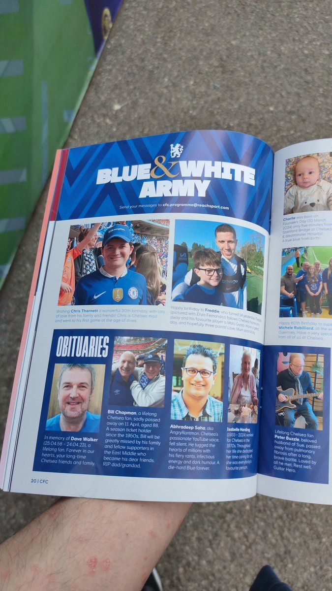 Tribute to Angry Rantman in today's matchday programme 💙