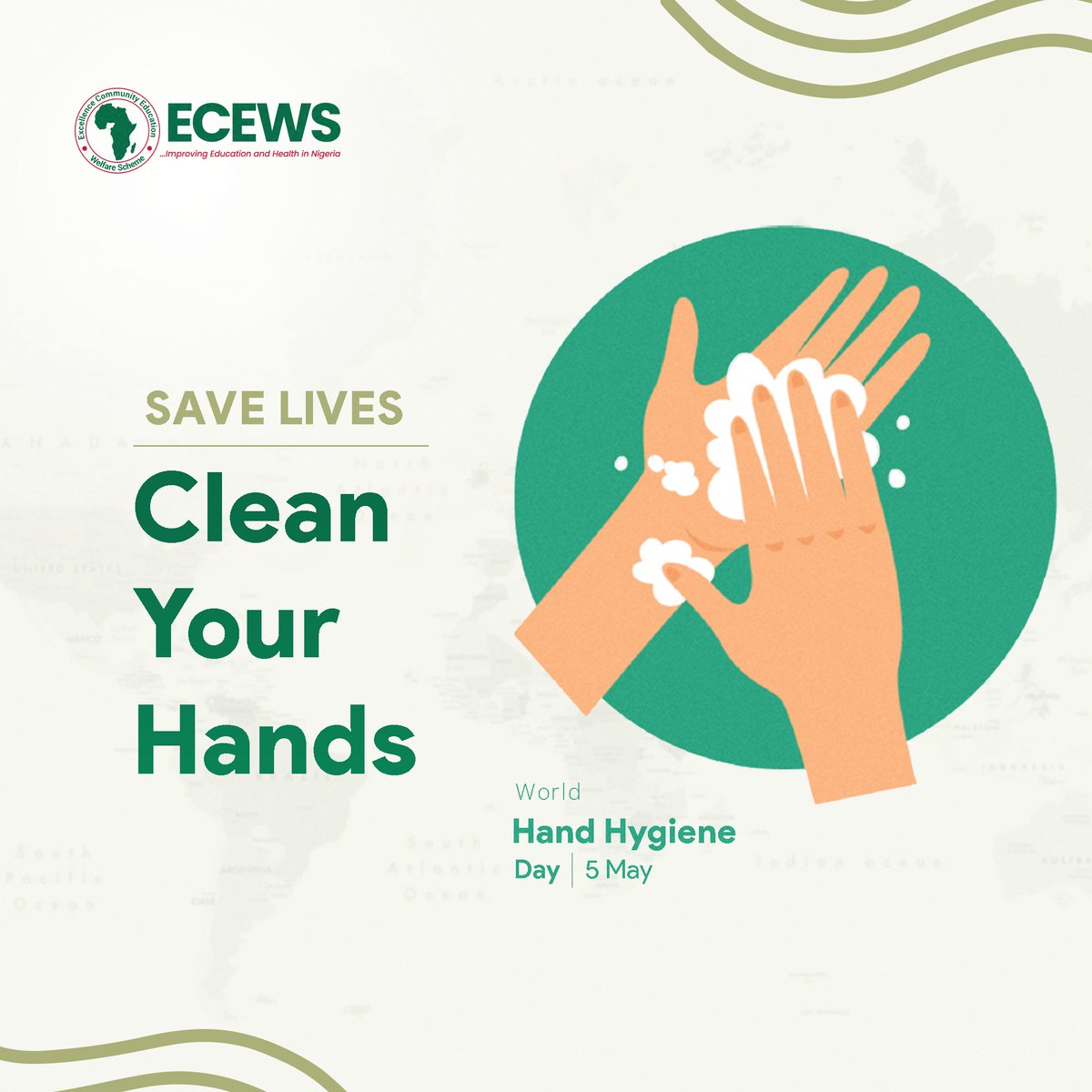 As we join the world in celebrating Hand Hygiene Day 2024, remember, clean hands save lives! Let's all do our part to promote good hand hygiene and prevent the spread of germs. #HappyHandHygieneDay #CleanHandsSaveLives #ECEWS