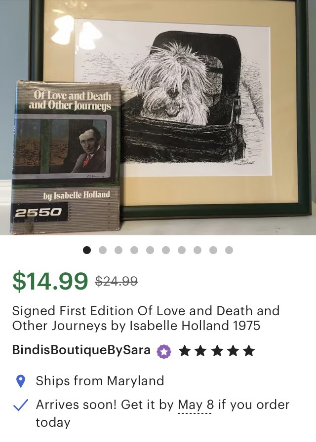 Now on sale in my #Etsy shop! Signed first edition Of Love and Death and Other Journeys by Isabelle Holland. bindisboutiquebysara.etsy.com/listing/741220… #vintage #books #vintagebook #ya #youngadult #booklover #youngadultbooks