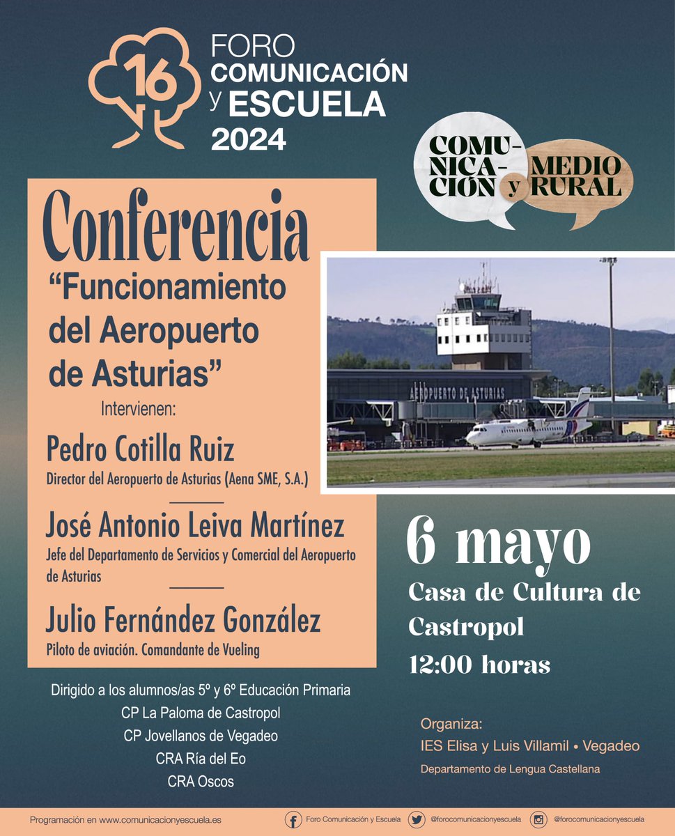 forocye's tweet image. Conferencia sobre cómo funciona un aeropuerto en la Casa de Cultura de Castropol con la participación del CRA Oscos, el CRA Ría del Eo, el Colegio Jovellanos y el Colegio La Paloma. Seguimos apostando por una auténtica red educativa en la comarca Oscos-Eo.