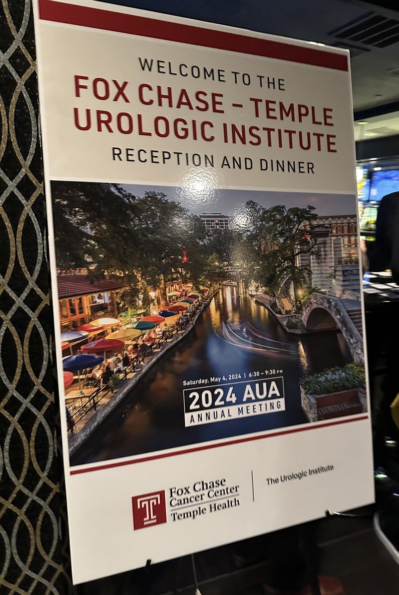 uretericbud's tweet photo. What a night at the Fox Chase - Temple Urologic Institute reception and dinner! Phenomenal to see all the grads (alumni annual group pic always an adventure!) and friends of @FCUroOnc / @TempleUrology from around the world!  #aua24 #AUA2024 https://t.co/cpbO1SuibX
