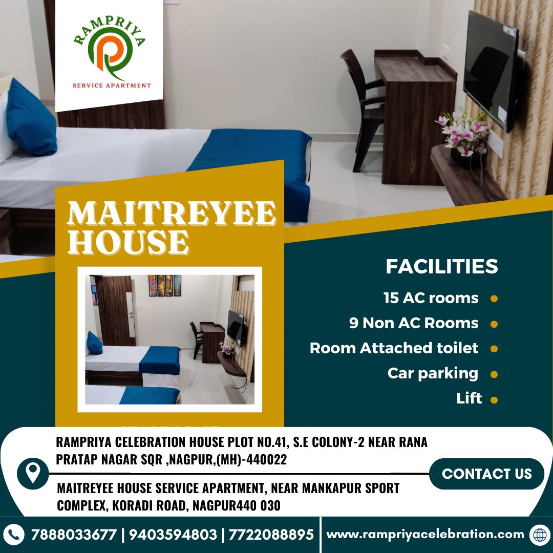 Discover unparalleled hospitality at Maitreyee House! 🏡✨ Your perfect stay awaits.
.
.
#MaitreyeeHouse #PerfectStay #UnmatchedService #HospitalityGoals #viralpost #nagpur #nagpurcity #rampriyaservices