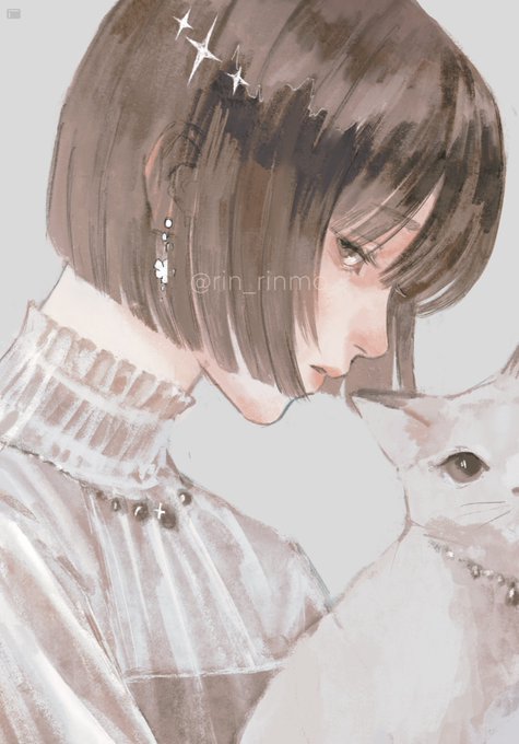 「上半身 白い猫」のTwitter画像/イラスト(新着)