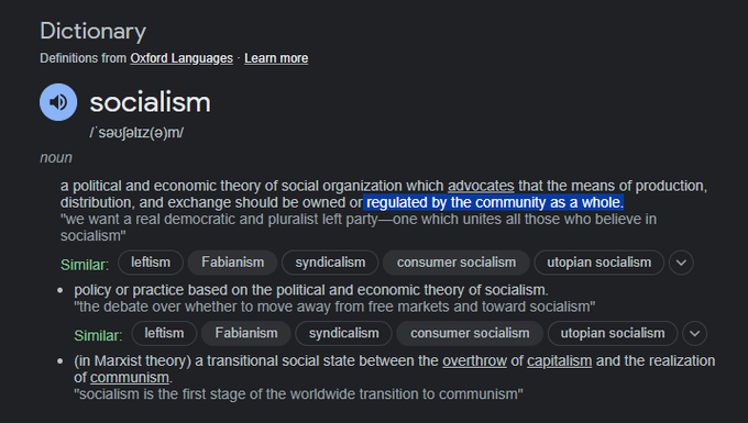 Ignore Thatcherites, we live in a Democratic Socialist country, where the means of production distribution and exchange are regulated by society as a whole through universal suffrage and representative democracy. I follow back #SocialistSunday