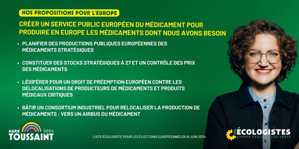 Nous avons besoin de produire en #Europe les produits dont les Européen·ne·s ont besoin. 🇪🇺 👉 C’est pourquoi nous proposons de créer un service public européen du médicament pour produire les médicaments dont nous avons besoin. #LeGrandJury