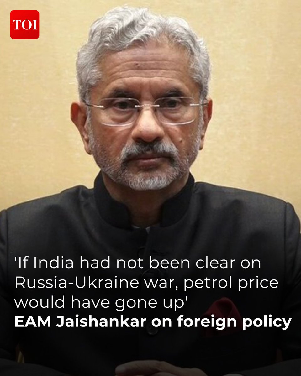 Emphasising that foreign policy today affects every citizen, External Affairs Minister S Jaishankar said that if India had not been clear on the #Russia-#Ukraine war, petrol price would have gone up.

Details here 🔗 toi.in/JuuvEa